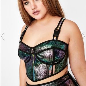 Dolls Kill/Club Exx Hologram Bustier- Plus Size 2x